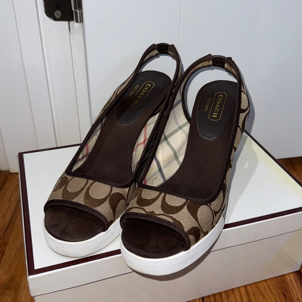 Coach Brown Sydney Wedges